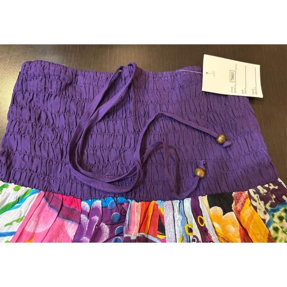 NWT Junglee Billee Boho Lightweight Cotton Strapless Skirt India One Size - Picture 3 of 3